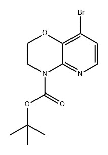 4H-Pyrido[3,2-b]-1,4-oxazine-4-carboxylic acid, 8-bromo-2,3-dihydro-, 1,1-dimethylethyl ester Struktur