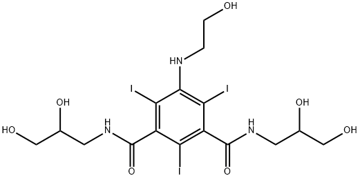 1,3-Benzenedicarboxamide, N1,N3-bis(2,3-dihydroxypropyl)-5-[(2-hydroxyethyl)amino]-2,4,6-triiodo- Struktur