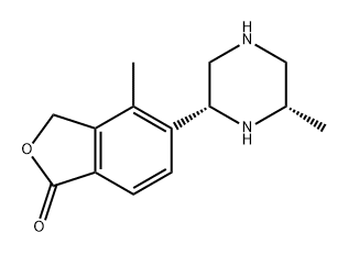 1(3H)-Isobenzofuranone, 4-methyl-5-[(2R,6S)-6-methyl-2-piperazinyl]- Struktur