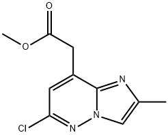 Imidazo[1,2-b]pyridazine-8-acetic acid, 6-chloro-2-methyl-, methyl ester Struktur