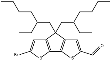 4H-Cyclopenta[2,1-b:3,4-b']dithiophene-2-carboxaldehyde, 6-bromo-4,4-bis(2-ethylhexyl)- Struktur