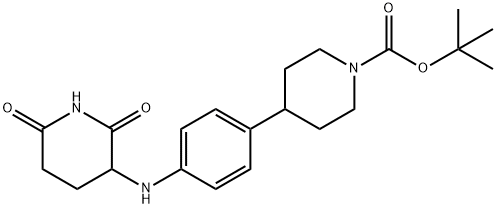 1-Piperidinecarboxylic acid, 4-[4-[(2,6-dioxo-3-piperidinyl)amino]phenyl]-, 1,1-dimethylethyl ester Struktur