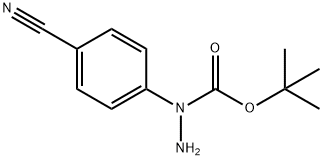 Hydrazinecarboxylic acid, 1-(4-cyanophenyl)-, 1,1-dimethylethyl ester Struktur