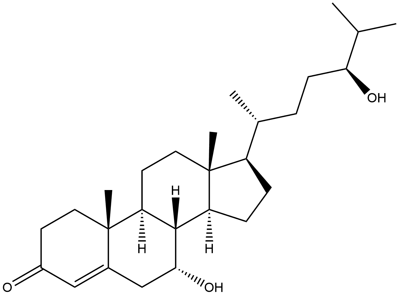 Cholest-4-en-3-one, 7,24-dihydroxy-, (7α,24S)- Struktur