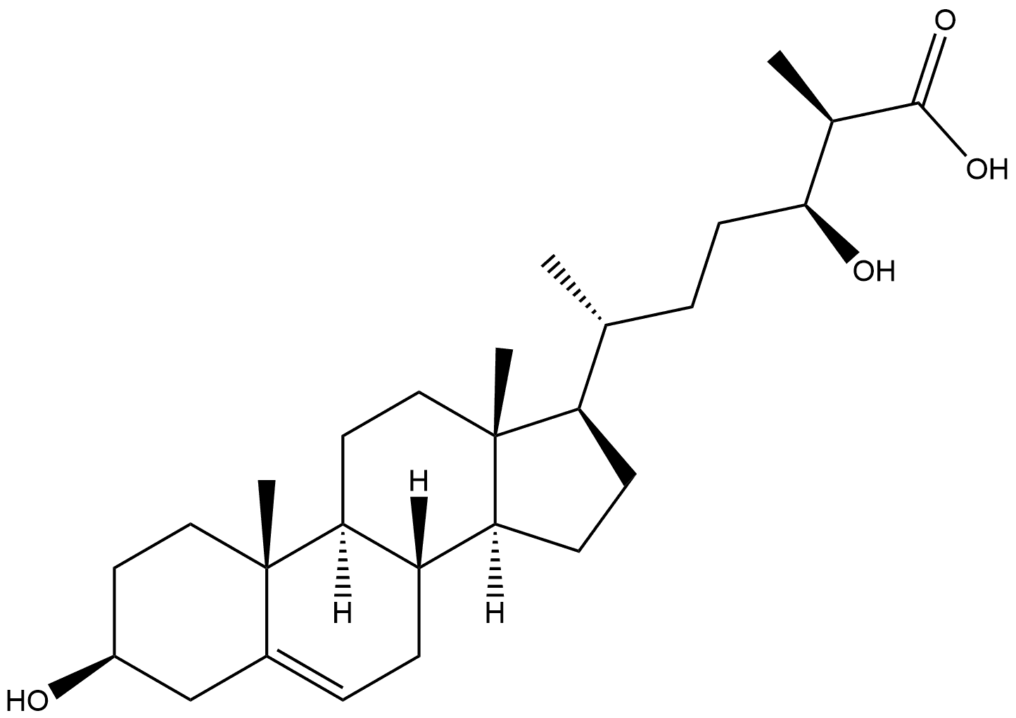 Cholest-5-en-26-oic acid, 3,24-dihydroxy-, (3β,24S,25R)- Struktur