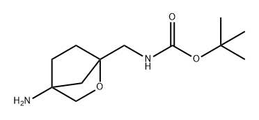 Carbamic acid, N-[(4-amino-2-oxabicyclo[2.2.1]hept-1-yl)methyl]-, 1,1-dimethylethyl ester Struktur