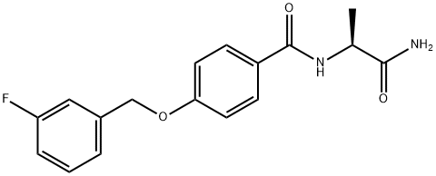 Benzamide, N-[(1S)-2-amino-1-methyl-2-oxoethyl]-4-[(3-fluorophenyl)methoxy]- Struktur