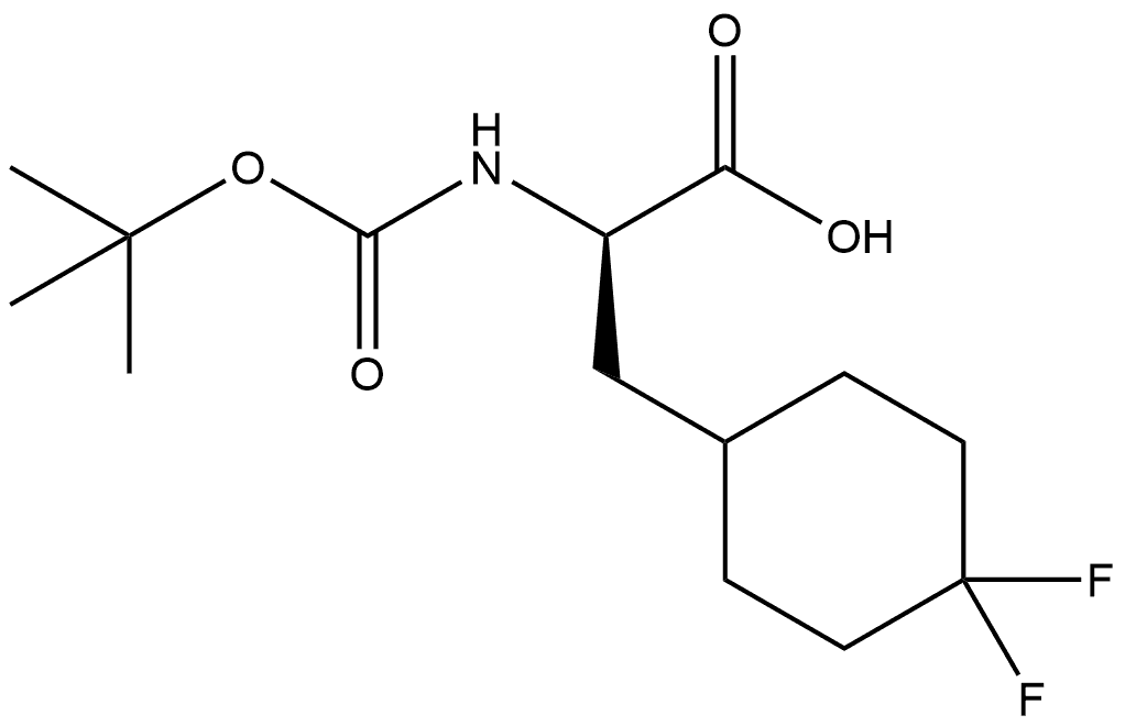 (2R)-2-{[(tert-butoxy)carbonyl]amino}-3-(4,4-difluorocyclohexyl)propanoic acid Struktur