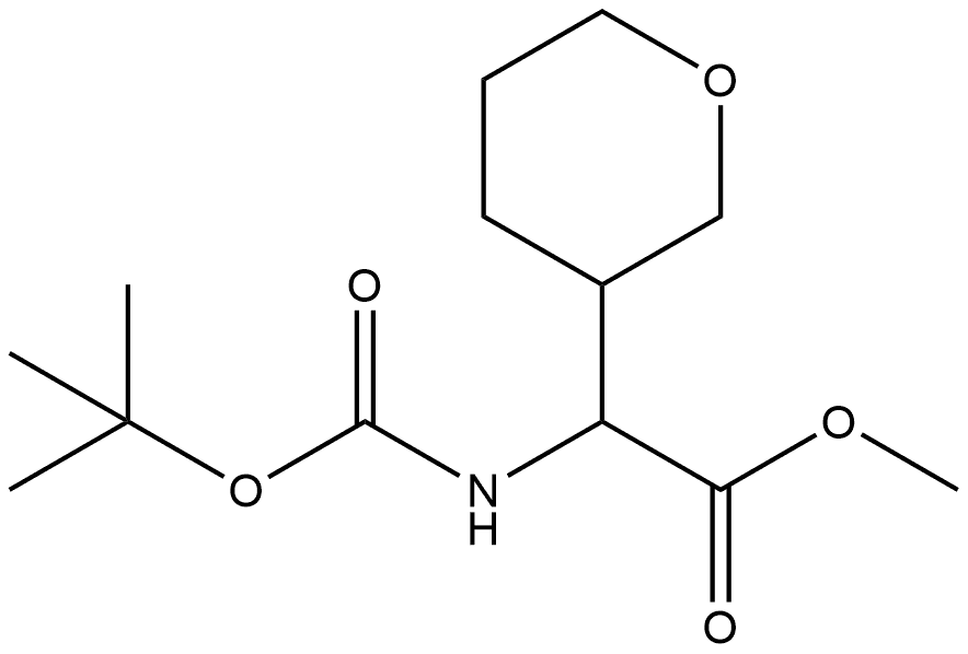 methyl 2-((tert-butoxycarbonyl)amino)-2-(tetrahydro-2H-pyran-3-yl)acetate Struktur