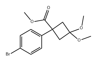 Cyclobutanecarboxylic acid, 1-(4-bromophenyl)-3,3-dimethoxy-, methyl ester Struktur