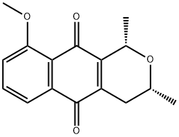 1H-Naphtho[2,3-c]pyran-5,10-dione, 3,4-dihydro-9-methoxy-1,3-dimethyl-, (1S-cis)- (9CI) Struktur