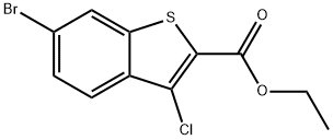 Benzo[b]thiophene-2-carboxylic acid, 6-bromo-3-chloro-, ethyl ester Struktur