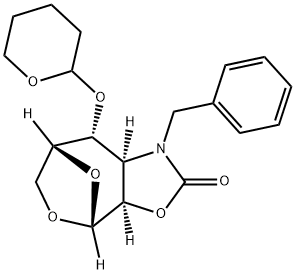 4,7-Epoxyoxepino4,3-doxazol-2(1H)-one, hexahydro-1-(phenylmethyl)-8-(tetrahydro-2H-pyran-2-yl)oxy-, (3aR,4R,7R,8R,8aR)- Struktur