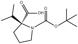 1,2-Pyrrolidinedicarboxylic acid, 2-(1-methylethyl)-, 1-(1,1-dimethylethyl) ester, (2S)- Struktur