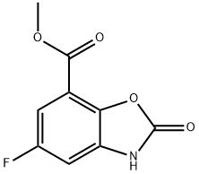 7-Benzoxazolecarboxylic acid, 5-fluoro-2,3-dihydro-2-oxo-, methyl ester Struktur