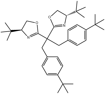 Oxazole, 2,2'-[2-[4-(1,1-dimethylethyl)phenyl]-1-[[4-(1,1-dimethylethyl)phenyl]methyl]ethylidene]bis[4-(1,1-dimethylethyl)-4,5-dihydro-, (4S,4'S)- Struktur