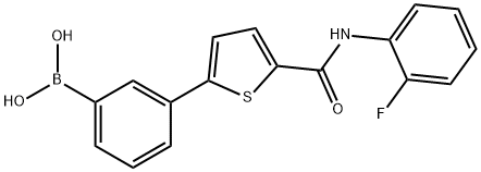 Boronic acid, B-[3-[5-[[(2-fluorophenyl)amino]carbonyl]-2-thienyl]phenyl]- Struktur