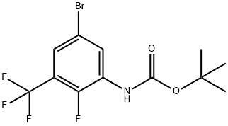 Carbamic acid, N-[5-bromo-2-fluoro-3-(trifluoromethyl)phenyl]-, 1,1-dimethylethyl ester Struktur