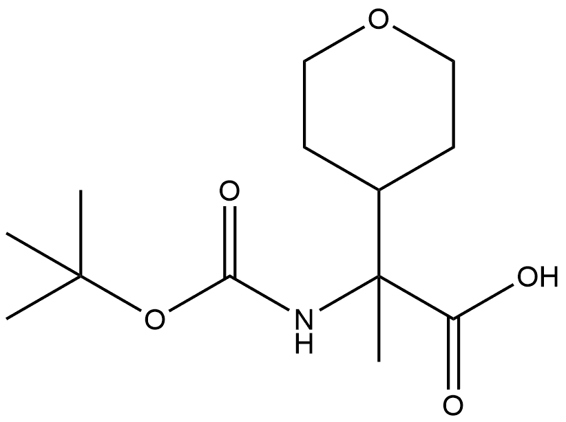 α-[[(1,1-Dimethylethoxy)carbonyl]amino]tetrahydro-α-methyl-2H-pyran-4-acetic acid Struktur