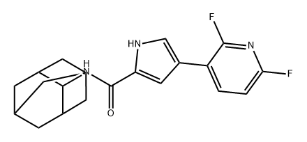 1H-Pyrrole-2-carboxamide, 4-(2,6-difluoro-3-pyridinyl)-N-tricyclo[3.3.1.13,7]dec-2-yl- Struktur