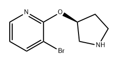 Pyridine, 3-bromo-2-[(3S)-3-pyrrolidinyloxy]- Struktur