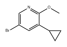 Pyridine, 5-bromo-3-cyclopropyl-2-methoxy- Struktur