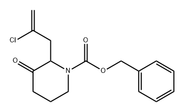 1-Piperidinecarboxylic acid, 2-(2-chloro-2-propen-1-yl)-3-oxo-, phenylmethyl ester Struktur