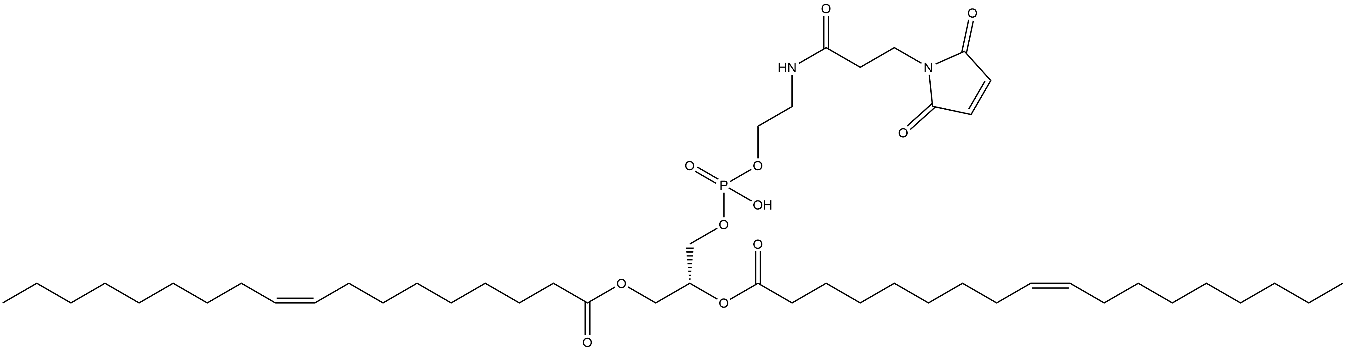 1,1′-[(1R)-1-[10-(2,5-Dihydro-2,5-dioxo-1H-pyrrol-1-yl)-3-hydroxy-3-oxido-8-oxo-2,4-dioxa-7-aza-3-phosphadec-1-yl]-1,2-ethanediyl] di-(9Z)-9-octadecenoate Struktur