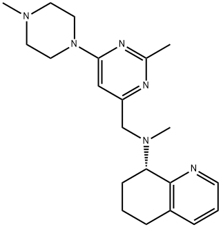 8-Quinolinamine, 5,6,7,8-tetrahydro-N-methyl-N-[[2-methyl-6-(4-methyl-1-piperazinyl)-4-pyrimidinyl]methyl]-, (8S)- Struktur