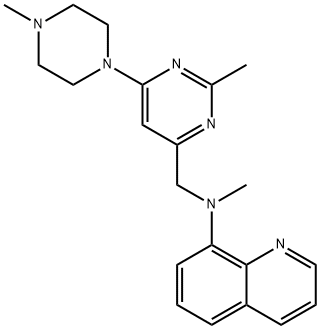 8-Quinolinamine, N-methyl-N-[[2-methyl-6-(4-methyl-1-piperazinyl)-4-pyrimidinyl]methyl]- Struktur