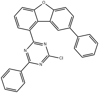 1,3,5-Triazine, 2-chloro-4-phenyl-6-(8-phenyl-1-dibenzofuranyl)- Struktur