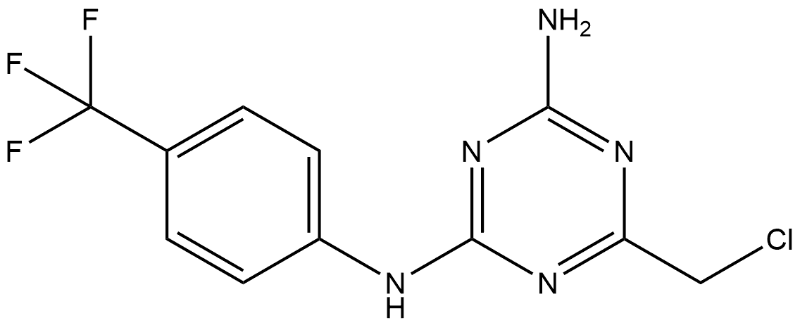 6-(Chloromethyl)-N2-[4-(trifluoromethyl)phenyl]-1,3,5-triazine-2,4-diamine Struktur