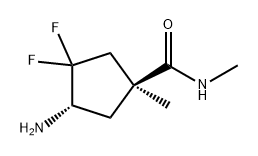 Cyclopentanecarboxamide, 4-amino-3,3-difluoro-N,1-dimethyl-, (1S,4S)- Struktur