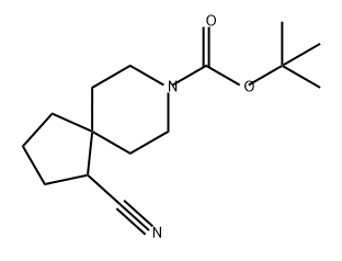 8-Azaspiro[4.5]decane-8-carboxylic acid, 1-cyano-, 1,1-dimethylethyl ester Struktur