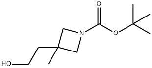 1-Azetidinecarboxylic acid, 3-(2-hydroxyethyl)-3-methyl-, 1,1-dimethylethyl ester Struktur