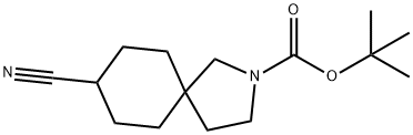 2-Azaspiro[4.5]decane-2-carboxylic acid, 8-cyano-, 1,1-dimethylethyl ester Struktur