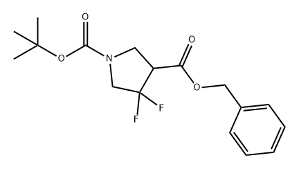 1,3-Pyrrolidinedicarboxylic acid, 4,4-difluoro-, 1-(1,1-dimethylethyl) 3-(phenylmethyl) ester Struktur