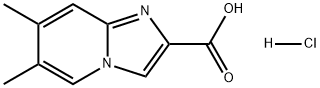 Imidazo[1,2-a]pyridine-2-carboxylic acid, 6,7-dimethyl-, hydrochloride (1:1) Struktur