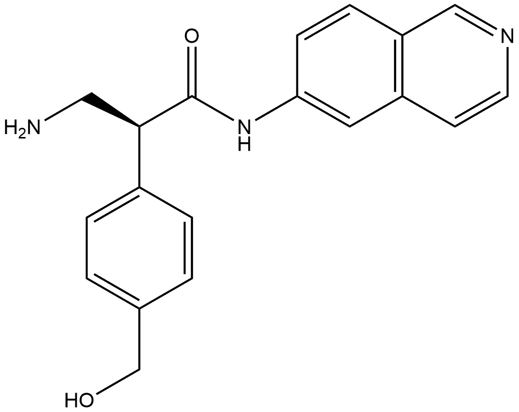 Benzeneacetamide, α-(aminomethyl)-4-(hydroxymethyl)-N-6-isoquinolinyl-, (αS)- Struktur