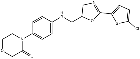 3-Morpholinone, 4-[4-[[[2-(5-chloro-2-thienyl)-4,5-dihydro-5-oxazolyl]methyl]amino]phenyl]- Struktur