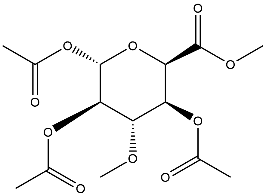 α-L-Idopyranuronic acid, 3-O-methyl-, methyl ester, 1,2,4-triacetate Struktur