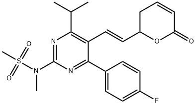 Methanesulfonamide, N-[5-[(1E)-2-(3,6-dihydro-6-oxo-2H-pyran-2-yl)ethenyl]-4-(4-fluorophenyl)-6-(1-methylethyl)-2-pyrimidinyl]-N-methyl- Struktur