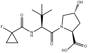 L-Proline, N-[(1-fluorocyclopropyl)carbonyl]-3-methyl-L-valyl-4-hydroxy-, (4R)- Struktur