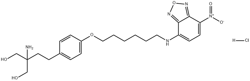 1,3-Propanediol, 2-amino-2-[2-[4-[[6-[(7-nitro-2,1,3-benzoxadiazol-4-yl)amino]hexyl]oxy]phenyl]ethyl]-, hydrochloride (1:1) Struktur