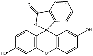 Spiro[isobenzofuran-1(3H),9'-[9H]xanthen]-3-one, 2',6'-dihydroxy- Struktur