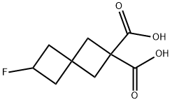 6-fluorospiro[3.3]heptane-2,2-dicarboxylic acid Struktur