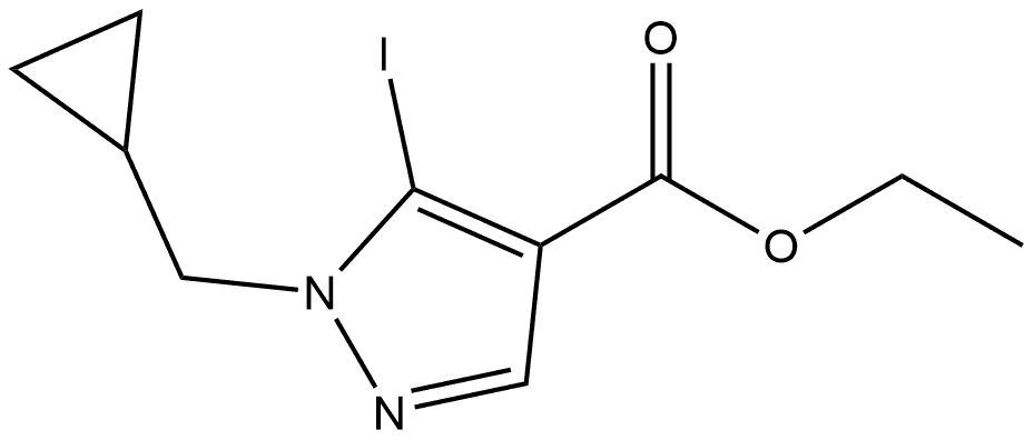 ethyl 1-(cyclopropylmethyl)-5-iodo-1H-pyrazole-4-carboxylate Struktur