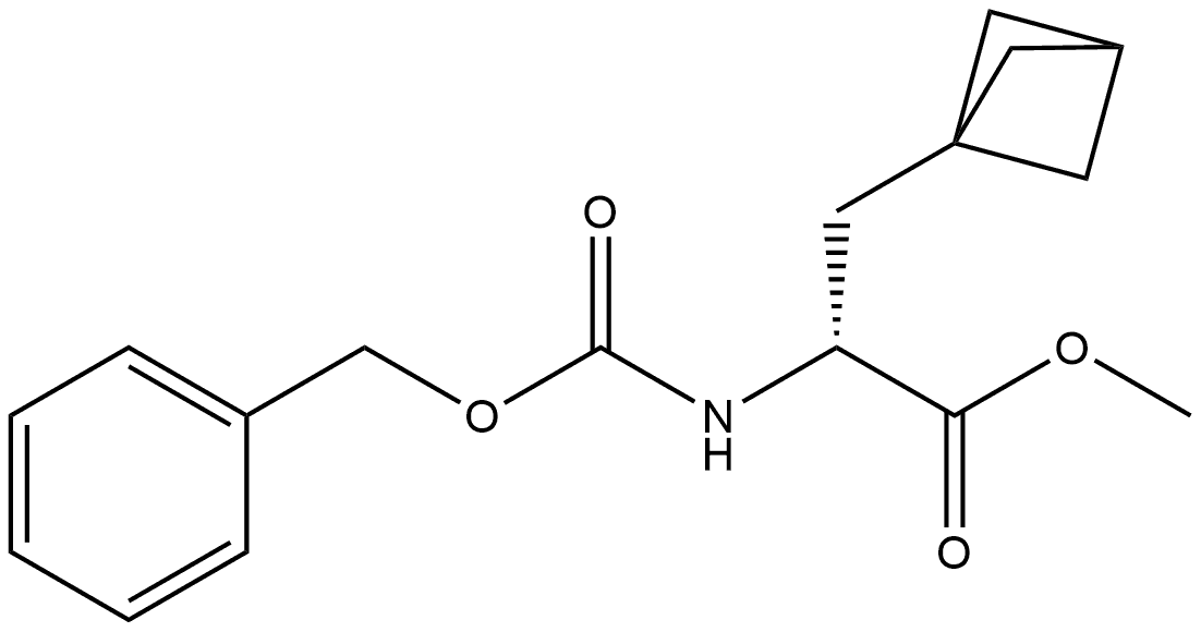 Bicyclo[1.1.1]pentane-1-propanoic acid, α-[[(phenylmethoxy)carbonyl]amino]-, methyl ester, (αR)- Struktur