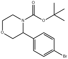 4-Morpholinecarboxylic acid, 3-(4-bromophenyl)-, 1,1-dimethylethyl ester Struktur