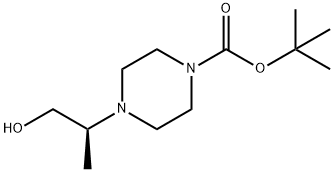 1-Piperazinecarboxylic acid, 4-[(1S)-2-hydroxy-1-methylethyl]-, 1,1-dimethylethyl ester Struktur